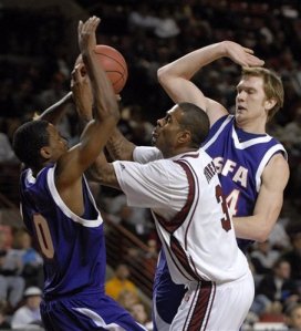 SFA is led by the 2008 and 2009 Southland Conference Players of the year, Josh Alexander (left) and Matt Kingsley (right).