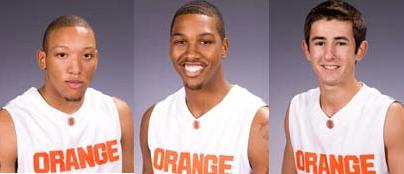 The 2008-09 Syracuse Orange Freshmen: Mookie Jones, Kris Joseph and Brandon Reese.
